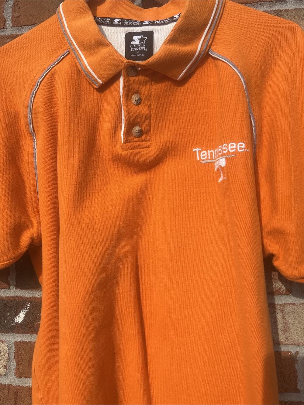 Team Starter Tennessee Vols Polo Shirt Mens M Orange Short Sleeve Game Day UT
